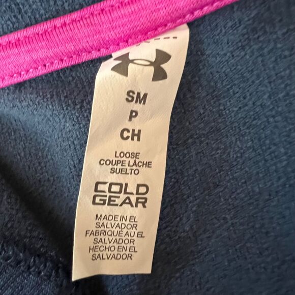 Under Armour Womens Hoodie Sleeveless Loose Fit Pullover Lightweight Blue Pink - Picture 9 of 9